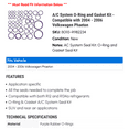 thumbnail image 2 of A/C System O-Ring and Gasket Kit - Compatible with 2004 - 2006 Volkswagen Phaeton 2005, 2 of 2