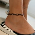 thumbnail image 4 of ChainsHouse Black Paperclip Link Anklets for Women 6mm Width Ankle Bracelet Summer Beach Jewelry Gift, 4 of 6