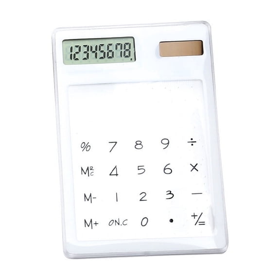 RXMEKW Transparent Solar Calculator, Dual-Power Office Screen