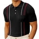 thumbnail image 2 of Playera Elvqul para Caballero Negro Casuales Manga Corta de Color Sólido con Solapa, 2 of 7