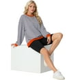 thumbnail image 5 of Cueply Sweatshirt for Women Oversized Striped Long Sleeve Crew Neck Casual Loose Pullover Sweaters Tops, 5 of 7