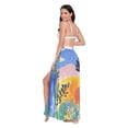thumbnail image 3 of FORMRS Womens Long Sarong Beach Wrap Semi-Sheer Bikini Skirt Bathing Swimsuit Cover Up, Colorful Landscape, 3 of 7