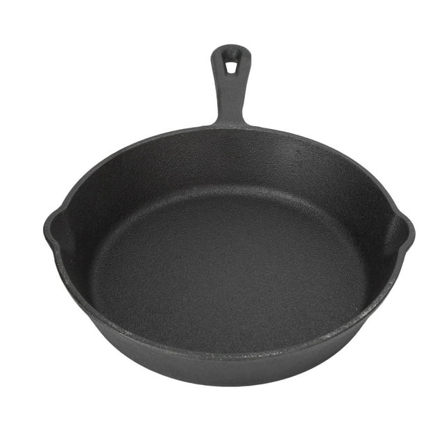 Sartén de Hierro Fundido Con Calor Uniforme, Sartén de Cocción Fácil Presazonada para Parrilla, Horno y Asador
