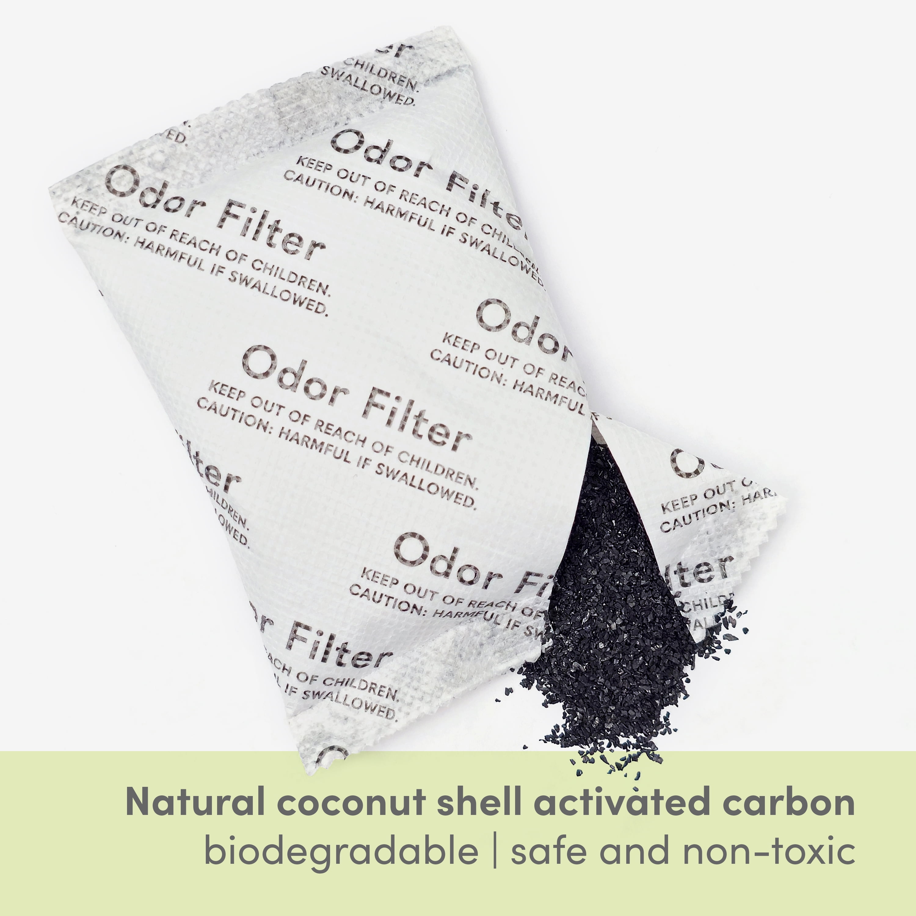 Qualiazero Activated Carbon Odor Filters for Trash Can, Pack of 6