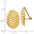 thumbnail image 3 of Real 14kt Yellow Gold Polished Button Non-pierced Omega Back Earrings; for Adults and Teens; for Women and Men, 3 of 3