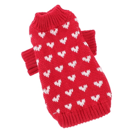 Tineasur Red Pet Vest with Adorable Heart Design Thick and Warm Winter Wear for Dogs and Cats