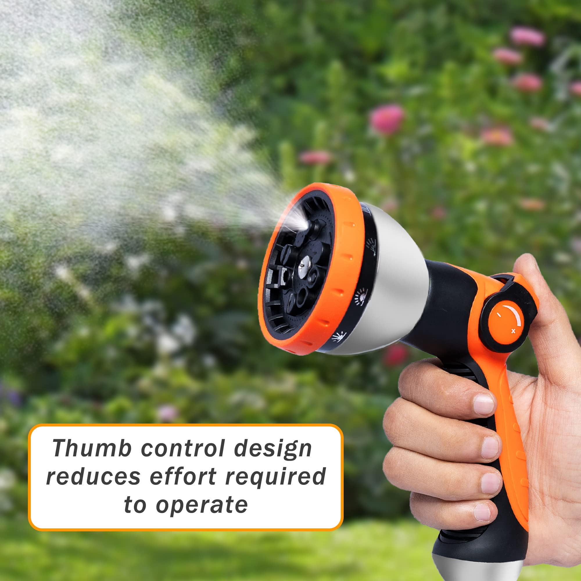 Water Hose Nozzle Sprayer Heavy Duty Comes With Adjustable 10 Spray Pattern Thumb Control Valve Garden Hose Sprayer Outdoor Pets Garden Hose Nozzle Water Sprayer Hose Sprayer Nozzle Hose Gun