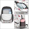 thumbnail image 4 of Pioneer Flower Floral Print Pattern 17" School Backpacks for Teens,Waterproof Oxford Fabric,S-Shape Padded Straps for School,Travel,Hiking,Camping, 4 of 6
