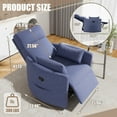 thumbnail image 6 of Vineego 360°Swivel Rocker Recliner Chair Armrest-Style Massage Recliner with Comfy High Back for Living Room,Loop Yarn Blue, 6 of 8