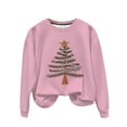 thumbnail image 4 of Christmas Sweatshirts for Women Long Sleeve Round Neck Xmas Graphic Trendy 2026 Casual Loose Pullover Tops (L, Red), 4 of 6