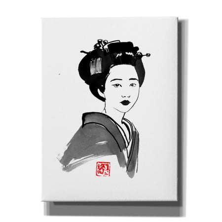 Epic Graffiti 'Geisha Starring' by Pechane, Canvas Wall Art, 12"x16"