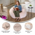 thumbnail image 5 of Emma + Oliver Oversized Blush Furry Refillable Bean Bag Chair for All Ages, 5 of 9