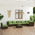 thumbnail image 1 of vidaXL 8 Piece Garden Lounge Set with Cushions Poly Rattan Brown, 1 of 5