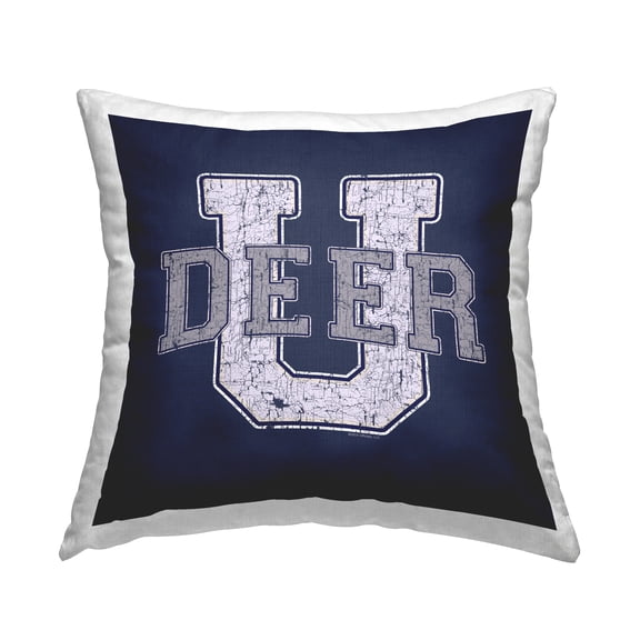 Stupell Industries Deer U College Varsity Decorative Printed Throw Pillow Design by Spirit Animals/Life Is High.