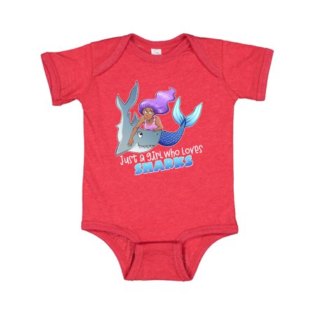 

Inktastic Just a Girl Who Loves Sharks- Mermaid Gift Baby Girl Bodysuit