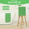 thumbnail image 4 of Pack of 6 Bath Towels 27 x 54 Inches, 100% Cotton, Larger & Lighter Weight, Quicker to Dry, Super Soft and Absorbent, Perfect for Bathroom (Light Green, Pack of 6 (27''x54'')), 4 of 6
