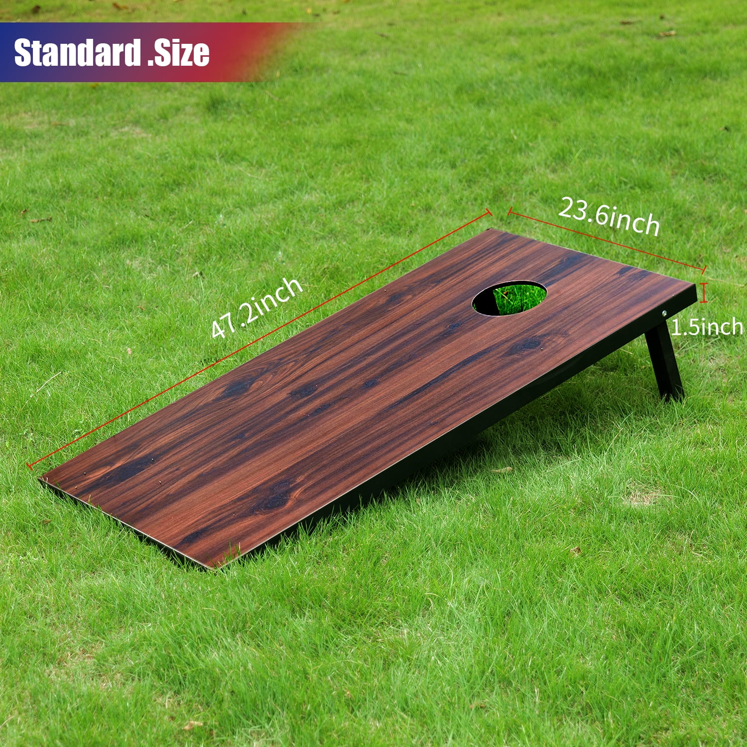 Cometoss Cornhole Set Corn Holes Outdoor Game 4' x 2' Cornhole Boards Bean Bag Toss Game Outdoor for Family Lawn Beach Outside Activities,Include 8 Bean Bag 1 Carrying Bag 47.2x23.6 Inch Brown Wood