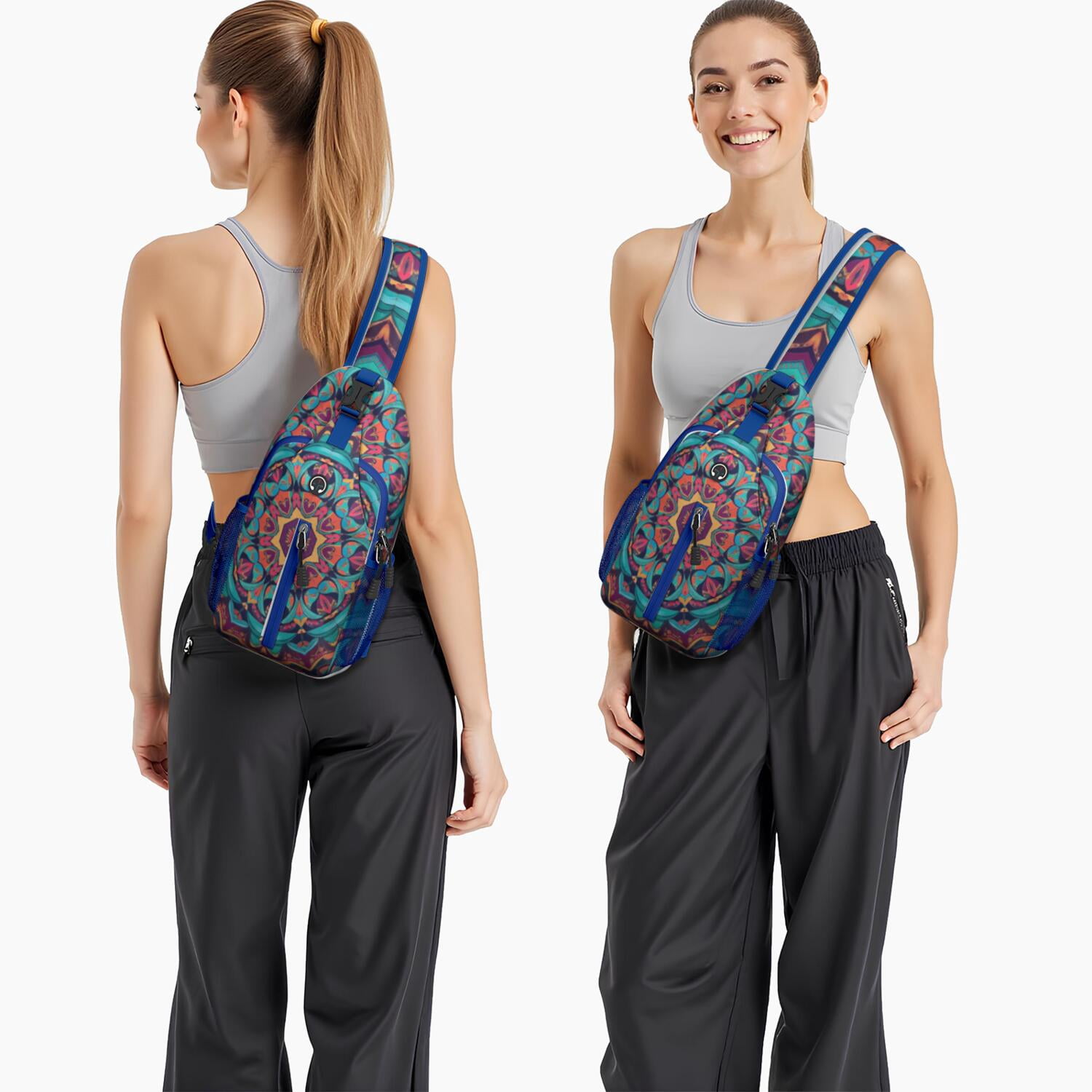 Travel Sling Bag Mandala Hiking Sling Backpack Backpack Purse for Men Women