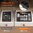 thumbnail image 3 of Organizador de cajones para cubiertos Lifewit, expandible, sin BPA, negro, 3 of 8