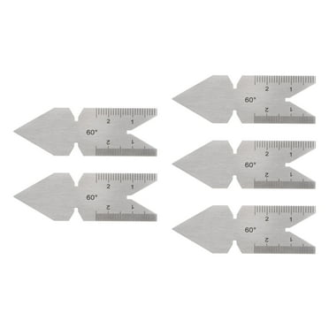 Uxcell 5 Packs Center Gauge 60 Degree Metric Thread Cutting Angle Gauge Stainless Steel Lathe Cutting Tool