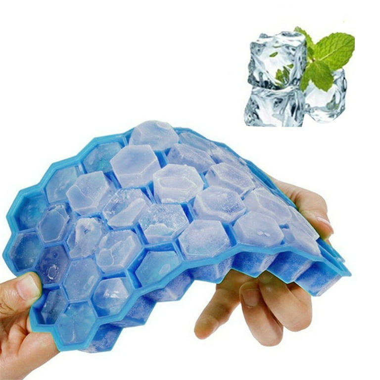 Small Ice Cube Trays with Lid - ZDZDZ Silicone Ice Cube Molds, 2 Pack Easy-Release Tiny Ice Trays - Make 72 Ice Cube,Stackable Ice Mold Set for Iced