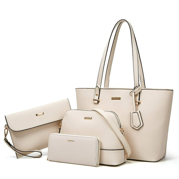 Bolsos de mano de cuero sintético a la moda para mujer, bolso de hombro, bolso con asa superior, conjunto de 4 Uds.