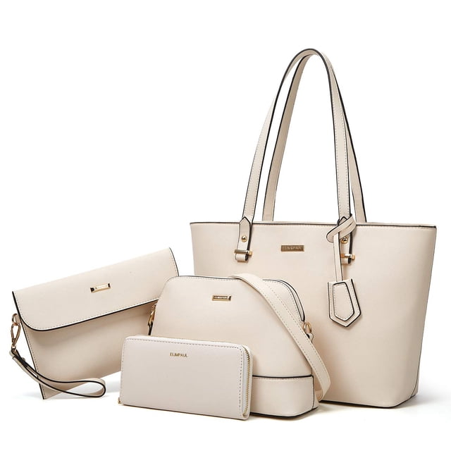 Bolsos de mano de cuero sintético a la moda para mujer, bolso de hombro, bolso con asa superior, conjunto de 4 Uds.