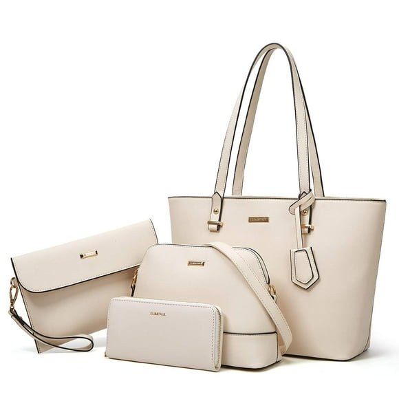 Bolsos de mano de cuero sintético a la moda para mujer, bolso de hombro, bolso con asa superior, conjunto de 4 Uds.