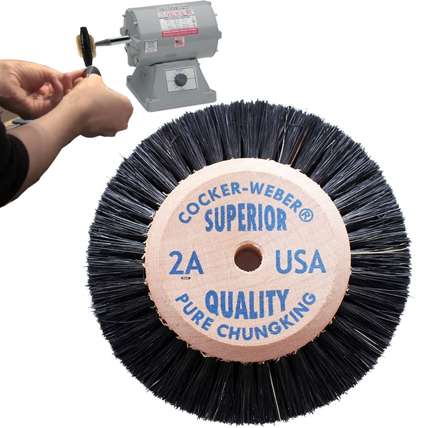 Wood Hub Rotary Wheel Bristle Brush 2A Cleaning Deburring Polishing