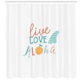 thumbnail image 3 of Ambesonne Beach Saying Shower Curtain, Live Love Aloha Fruit, 69"Wx70"L, Vermilion Pale Blue, 3 of 3