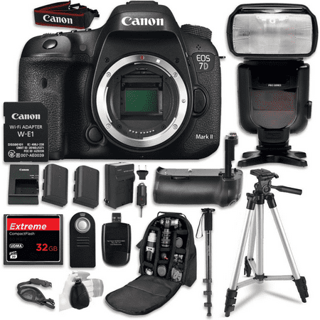Canon EOS 7D Mark II Digital SLR Camera Bundle with WI-FI Adapter and Accessory Bundle (15