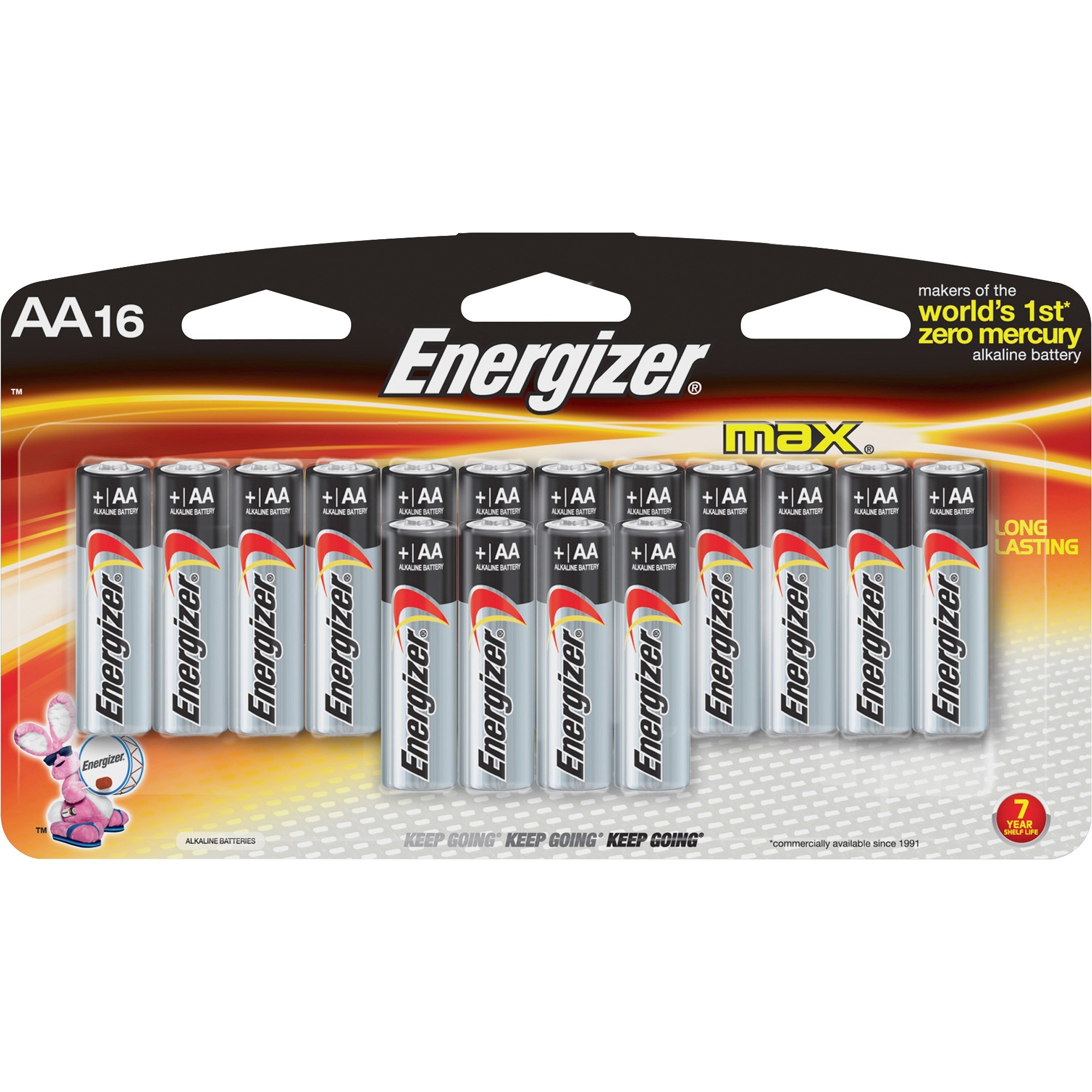 Energizer, EVEE91LP16CT, MAX AA Alkaline Batteries, 192 / Carton