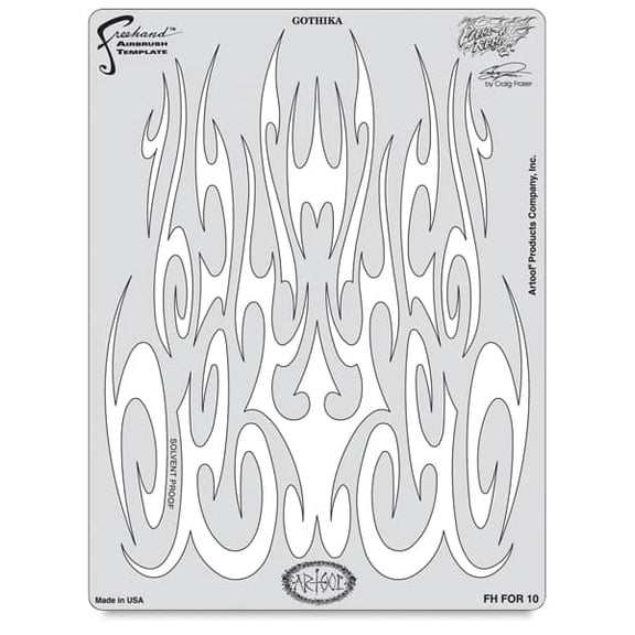 Iwata Artool Freehand Template - Flame-O-Rama 2 Gothica