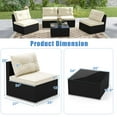 thumbnail image 3 of Costway 5 Pieces Outdoor Furniture Set with Seat & Back Cushions Tempered Glass Tabletop, 3 of 10