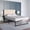 Cream, variant on Emma + Oliver Modern Taupe Fabric Upholstered Queen Headboard with Horizontal Line Stitching and Adjustable Height Rail Slots