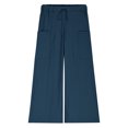 thumbnail image 5 of Lenpel Girls' Wide Leg Pants Baggy Elastic Waist Drawstring Casual Pants Trendy Loose Trousers with Pockets 5-14 Y, 5 of 7