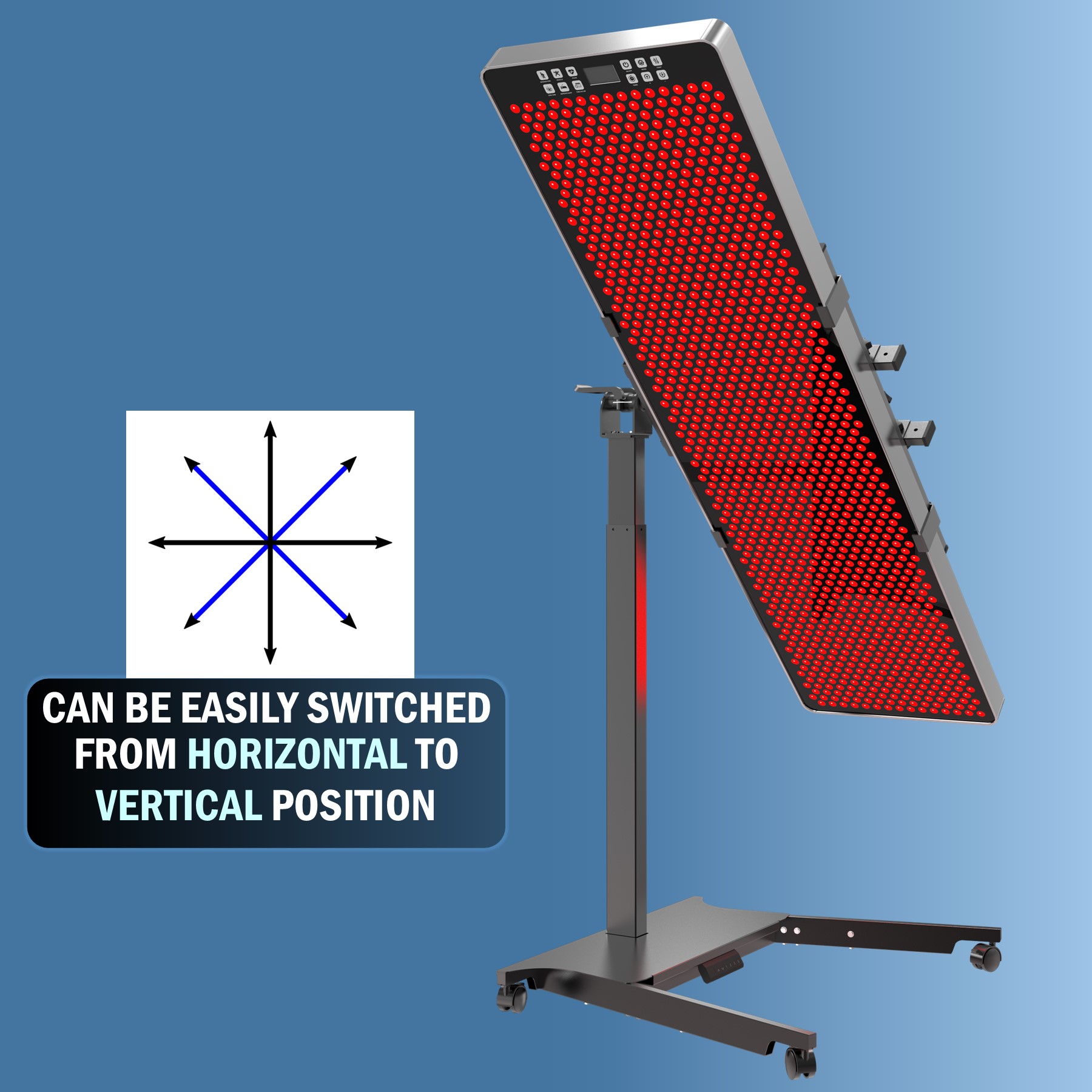 Automatic Powered Horizontal Rolling Stand for EXESAS Red-Light Therapy Panels with Remote Control, (Panel Sold Separately)