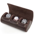 thumbnail image 2 of 3 Watch Travel Case- Classic Leather Watch Case With Perfect Texture.Portable Watch Roll Or Organizer For Storage And Display. Luxury Gifts For Men, All Handmade by Artisans., 2 of 5