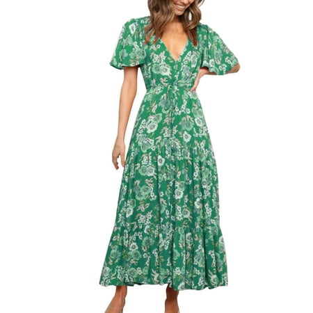 

fvwitlyh Womens Dress Shoes Women s Sexy Satin Deep V Neck Backless Maxi Club Party Evening Dress