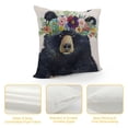 thumbnail image 4 of nygtbtfer Lovely Bear Pillow Covers Cute Animals Head with Spring Flower Linen Throw Pillow Case Cushion Cover Home Sofa Decorative  (Bear), 4 of 5