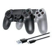 dreamGEAR Comfort Grip - Protective cover for game console controller - silicone - gray, white (pack of 2) - for Sony PlayStation 4, Sony PlayStation 4 Pro, Sony PlayStation 4 Slim