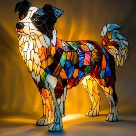 Dog Theme LED Art Lamp - Cute Resin Dog Figurine, Energy Efficient Compact Portable Design, Gentle Illumination | Small Nightlight Lamp for Bedside Tabletop Bedroom Camping for gift(A*1PC)
