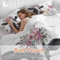 thumbnail image 4 of 3 Piece Cow Flower Duvet Cover Set Queen Size,Microfiber Comforter/Quilt Cover with Corner Ties and 2 Pillowcases,Farmhouse Cattle Botanical Butterfly Floral All Season Bedding with Zipper Closure, 4 of 8
