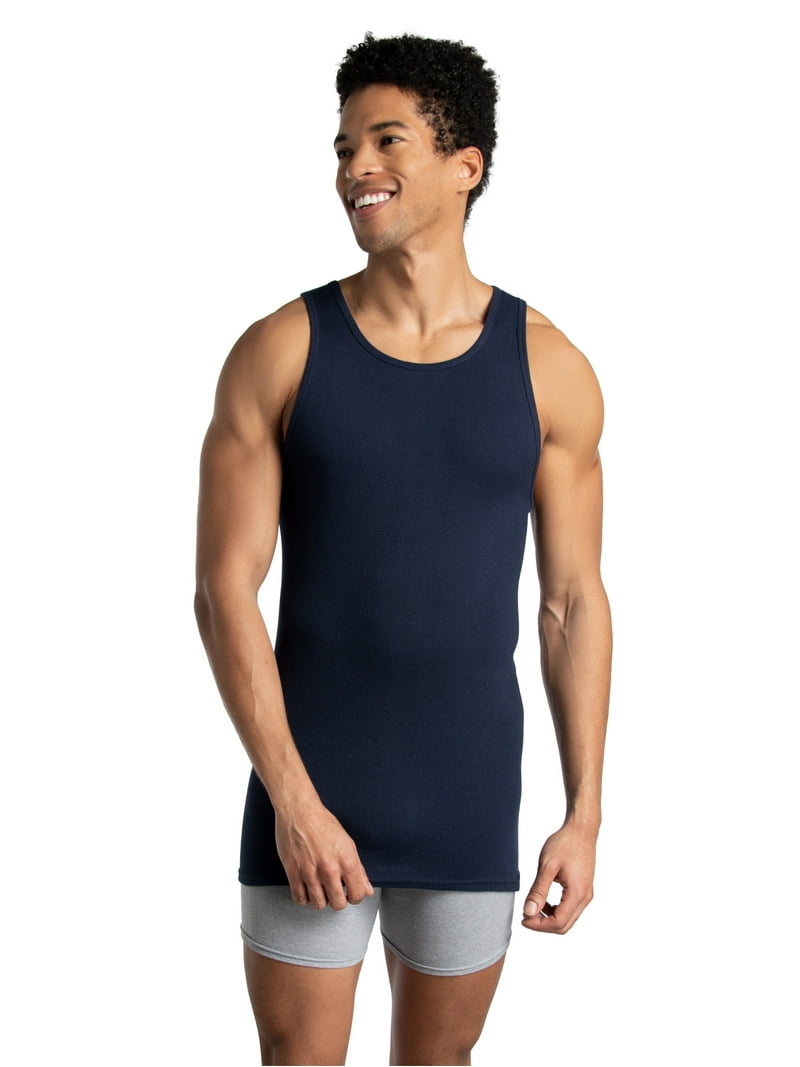 Fruit of the Loom Men's Tank A-Shirts, 5 Pack, Soft Cotton