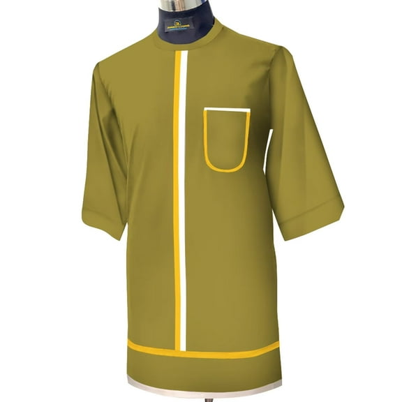 African Men's Half Sleeve T Shirts Patchwork Pocket Dashiki Shirt WYN1976