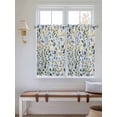 thumbnail image 6 of Tier Curtains 45 Inches Long, Blue Yellow Floral Spring Window Treatment Curtain Drapes, Summer Pastoral Botanical Green Window Half Privacy Curtains for Bedroom Bathroom, 42"x45", 2 Panels, 6 of 7