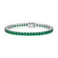 thumbnail image 4 of Emerald Tennis Bracelet for woman 925 Silver Handmade Link Jewelry, Green Gemstone Cuff Bracelet, May Gemstone Bracelet, Dainty Gift for Her, 4 of 7