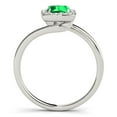 thumbnail image 5 of AoneJewelry 1.00 Carat Emerald Shape Created Emerald and Diamond Ring In 10K Solid Rose, White & Yellow Gold, 5 of 6
