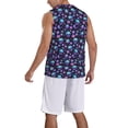 thumbnail image 2 of Naloa purple Skull flower Basketball Jersey Reversible Men's Mesh Athletic Sports Shirts Training Practice S-4XLX-Large, 2 of 6