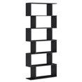 thumbnail image 1 of 6 Tier Bookshelf Storage Display Unit Organizer Room Divider Wood Black, 1 of 10